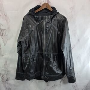 Columbia Rain Jacket Womens XL Outdry Reversible Black Coat Shell Titanium